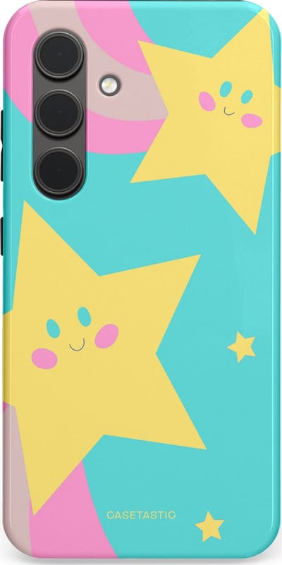 Casetastic Hoesje Geschikt voor Samsung S24 - Stijlvolle Beschermende Duo-layer Case - Roze Sterrenlicht