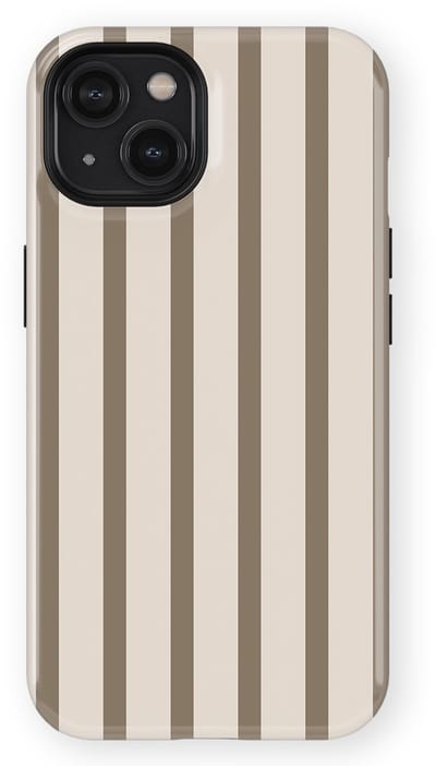 DripCase Gestreept Hoesje geschikt voor iPhone 14 | Backcover met Mag | Stripes Motief | Trendy Case geschikt voor iPhone 14 met Strepen Linen Wood