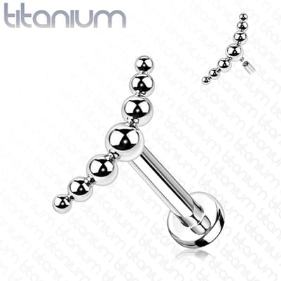 Piercing titanium 7 balls 1.2x6 - zilver - LMPiercings