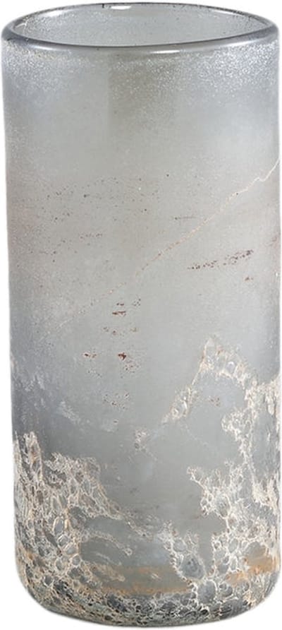 PTMD Loek Vaas - 11 x 11 x 25 cm - Glas - Grijs