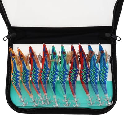 Set van 10 Glow-in-the-Dark Vissershaken voor Squid Jig, Perfect voor Garnalen en Octopus Vissen, Ideaal voor Nachtvissen en Zeevisserij