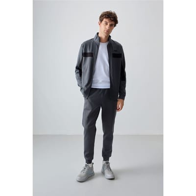 Heren Kleurblok Fleece Sweatshirt en Broek Set