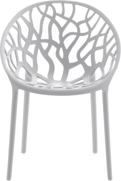 CLP Hope stapelbare Tuinstoel - Weerbestendig & UV-bestendig - Kunststof Stoelen met Armleuningen - Modern Design - licht grijs