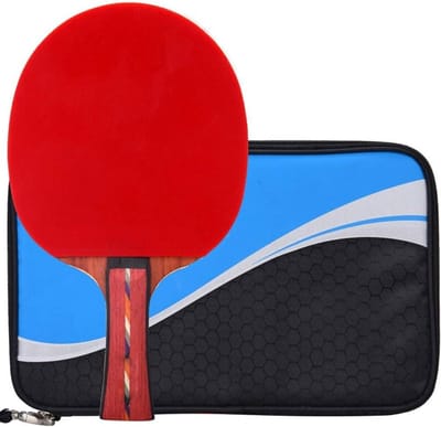 Tafeltennisbatjes Set - Ping Pong Paddles - Sportief Spel - 5 Hout Constructie - 1.3 cm Dikte - Zwart Rood