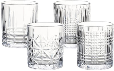Whiskyglazen Set van 4 - 290 ml - Whiskey Glazen Tumbler - Helder Glas - Vaatwasserbestendig