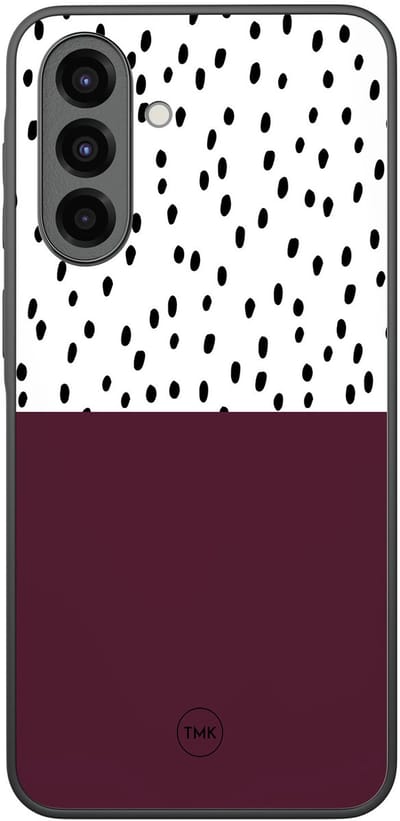 Hoesje geschikt voor Samsung Galaxy A36 - Burgundy dots - Paars - TPU case - Gestipt - Hardcase zwart telefoonhoesje