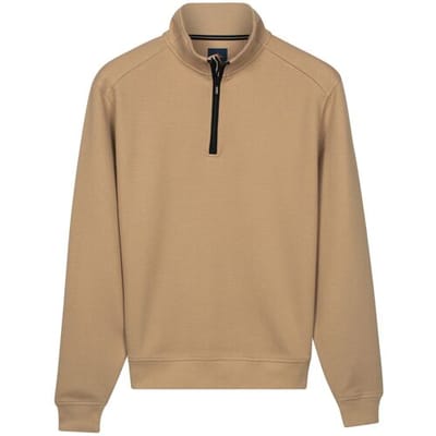 Baileys Trui Jacquard Doubleface Sweat Half Zip Zand / male