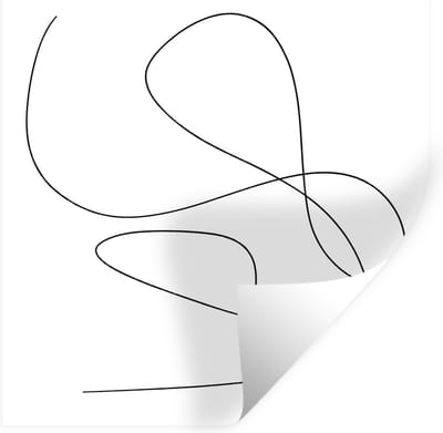 Muurstickers - Sticker Folie - Line art - Minimalisme - Abstract - 100x100 cm - Plakfolie - Muurstickers Kinderkamer - Zelfklevend Behang XXL - Zelfklevend behangpapier - Stickerfolie