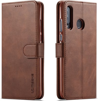LC.IMEEKE Hoesje - Geschikt voor Huawei P30 Lite Hoesje - LC.IMEEKE Luxe Book Case - Donkerbruin