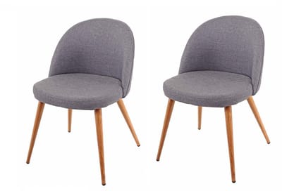 Set van 2 eetkamerstoelen MCW-D53, keukenstoel, retro jaren 50 design, stof/textiel ~ donkergrijs