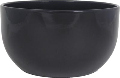 Floran Bloempot - schaal - zwart - glanzend - keramiek - 26 x 14 cm - plantenpotten binnen
