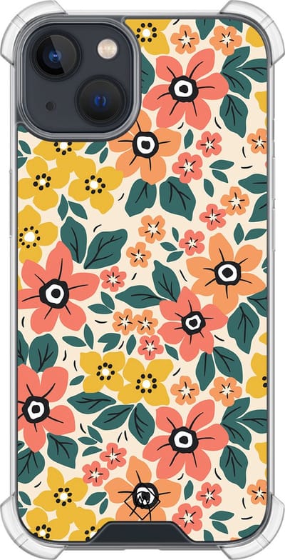 Casimoda® hoesje - Geschikt voor iPhone 13 Mini - Blossom - Shockproof case - Extra sterk - TPU/polycarbonaat - Multi, Transparant