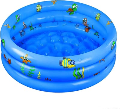 Thijox - Opblaasbaar Kinderzwembad 100cm Diameter - 3 Ring Baby/Peuter Zwembad - Veilig & Duurzaam PVC - Binnen & Buiten