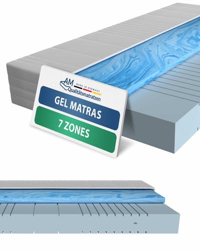 AM Qualitätsmatratzen - Gelschuim matras 80x200cm - Zacht (H2) - Hoogwaardig matras met 4cm gelschuim deklaag - 20cm hoogte - Made in Germany - 80 x 200
