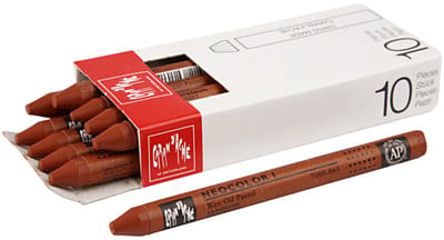 CARAN D’ACHE Neocolor I, L: 10 cm, dikte 8,5 mm, russet (065), 10 stuk