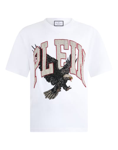 Washed Round Neck T-Shirt Plein Eagle