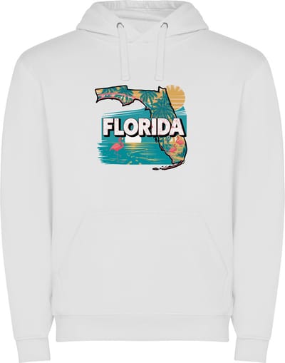 Witte Wanna have hoodie voor de echter Amerika / Verenigde Staten liefhebber, de Amerikaanse staat Florida Print Full Color Color merk Roly maat S