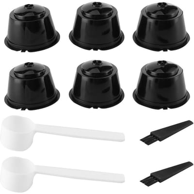 2 Sets Koffiecapsule Pods Herbruikbaar Navulbaar Filterbeker Geschikt voor Nestle DOLCE GUSTO Koffiemachines black