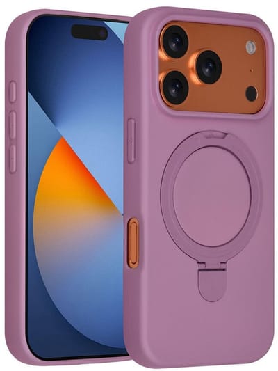 Telefoonhoesje geschikt voor iPhone 17 Pro - Magnetische Backcover met Ringstand - Geschikt voor MagSafe-accessoires - FuturiQ - Sunset Purple