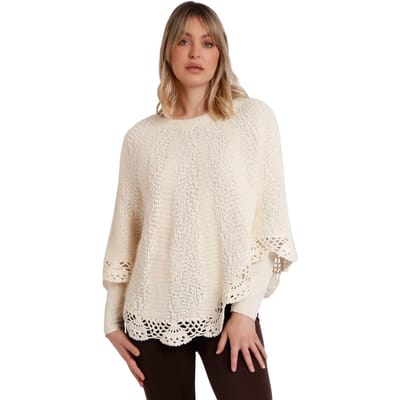 Gebreide poncho voor dames Admas Liso Romantic