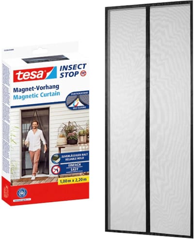 Tesa Insect Stop - Magnetisch Muggengaas - Zelfsluitend - 1mx2,2m - Antraciet