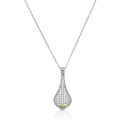 Orphelia Dames 925 Sterling Zilveren Ketting met Hanger - Zilver/Goud ZH-4880