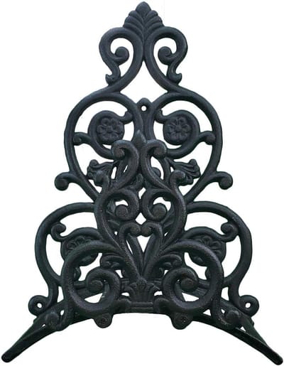 Slanghouder - Tuinslang Ophangsysteem - Tuin Organiseren - Gietijzer Bloemen Design - 33.7 cm - Zwart