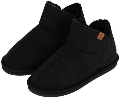 Apollo sloffen - dames - zwart - voering wol - suede - pantoffels - met antislip - hoog 37-38