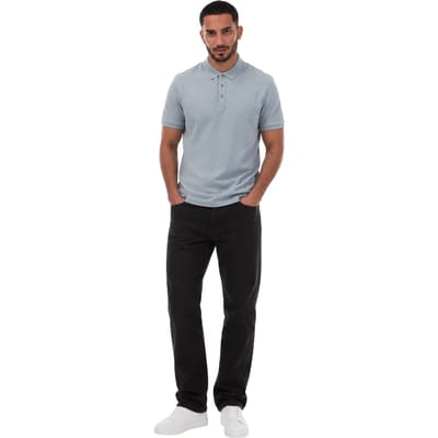 Hugo Piqué-poloshirt met logo voor heren (Blauw)