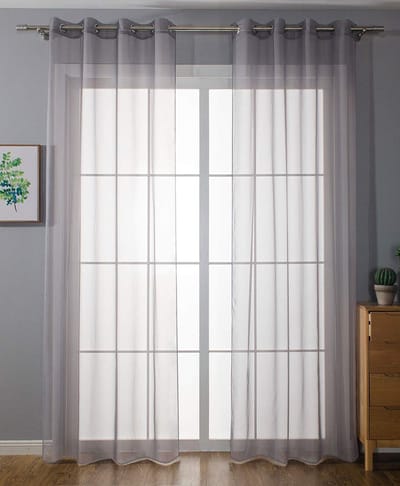 Unyqoos® Set van 2 stijlvolle transparante vitrages met loodveter voor woonkamer