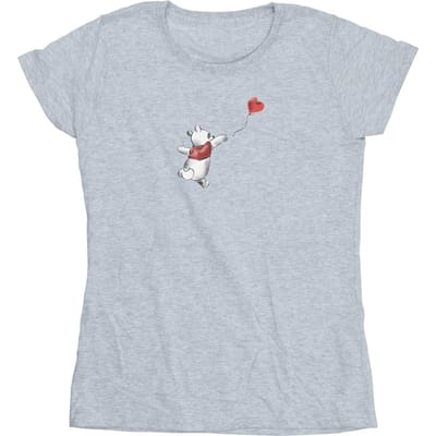 Disney Dames/Dames Winnie De Poeh Ballon Katoenen T-Shirt (Sportgrijs)