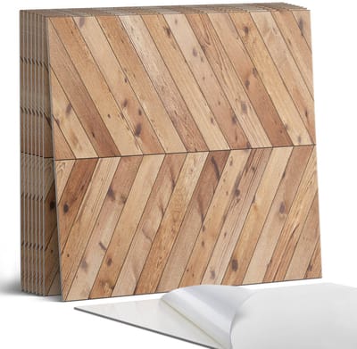 Coloray Plaktegels - Diagonaal bordpatroon Portugese Tegels - 30 cm x 30 cm - Bruin Plaktegels - 9 stuks - Vierkant PVC Tegels - Plaktegels Keuken - Zelfklevende Vloertegels - Vinyltegels Vloer Zelfklevend - Zelfklevende Tegels