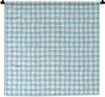 Wandkleed - Wanddoek - Pastel - Blauw - Patronen - 180x180 cm - Wandtapijt