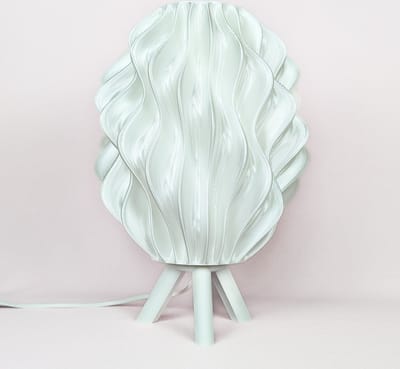 Tafellamp GROOVE - wit H37 cm - E27 LED Lamp - 3D geprint - Bureaulamp, nachtlamp, sfeer verlichting van duurzaam kunststof