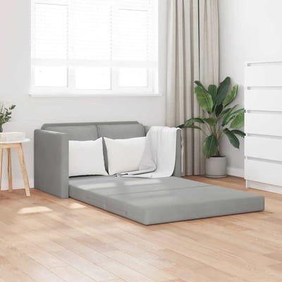 vidaXL - Slaapbank - vloermodel - 2-in-1 - 122x204x55 - cm - fluweel - lichtgrijs