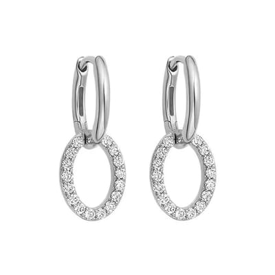 Oorringen met zirkonia/925 sterling zilver