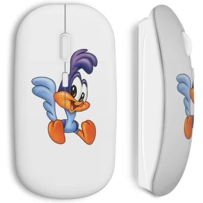 Souris Sans Fil - MANIACASE - Bip Bip - Blanc - USB - Compatible Mac et PC