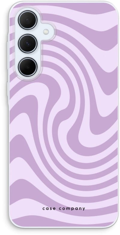 Case Company® - Hoesje geschikt voor Samsung Galaxy A35 hoesje - Swirl Paars - Soft Cover Telefoonhoesje - Bescherming aan alle Kanten en Schermrand