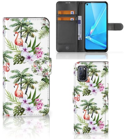 OPPO A72 | OPPO A52 Telefoonhoesje met Pasjes Flamingo Palms