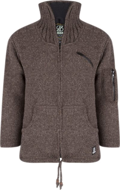 Gebreid Wollen Heren/Uni Vest van Schapenwol met Polyester Fleece voering en hoge kraag - SHAKALOHA - M Crush Collar S