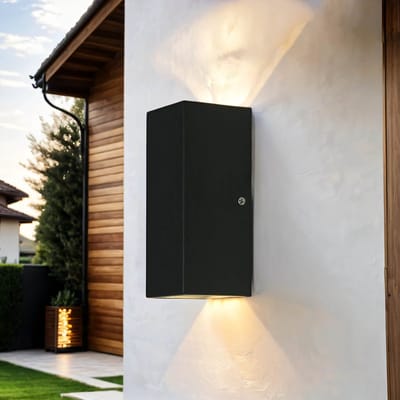 Licht-Erlebnisse - Salvador - LED - Wandlamp - IP44 - 3000K - van - Roestvrij staal glas - in - antraziet