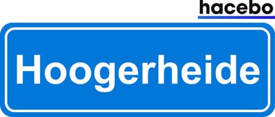 Hacebo - Plaatsnaam Sticker - 29x10 CM - Hoogerheide sticker - Verkeersborden sticker - grappige cadeaus - Hoogerheide