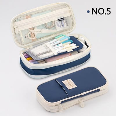 Trousse à Crayons Créative Spacieuse Double Couche Certification CPC Matériau Sûr Trousse Scolaire Pochette Papeterie pour Filles