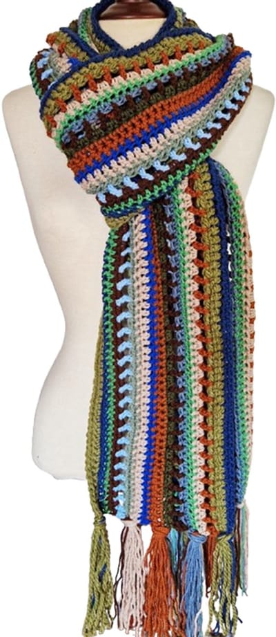 Toetie & Zo Handgemaakte Sjaal - Bohemian - Multicolor - Groen - Blauw - Beige - Rood