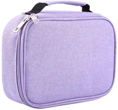 Dailygoody - 72 sleuven etui - multifunctionele potlood tas - grote capaciteit - purper - organizer voor pennen - kleurpotloden - geschikt voor kunste
