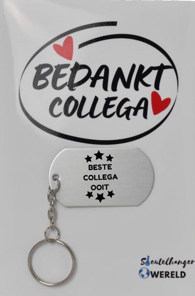 Beste collega ooit Sleutelhanger inclusief kaart - collega cadeau - collega - welkom cadeau - afscheid - Leuk kado voor je collega om te geven - 2.9 x 5.4CM