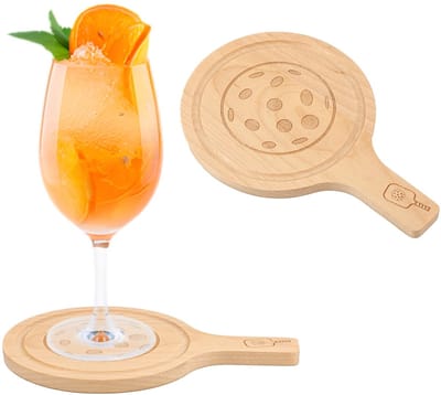 Dailygoods- Onderzetters Houten 10 cm - Onderzetters voor Glazen - Onderzetters met Houder - Grappige Onderzetters - Pickleball Onderzetters - 2 Stuks - Drankonderzetters