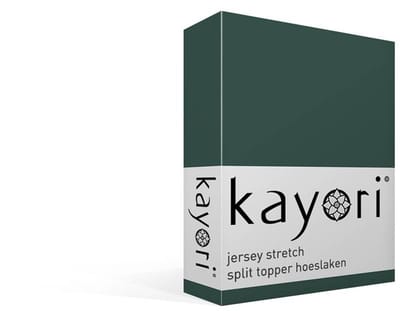 Kayori Shizu jersey stretch split-topper hoeslaken - Extra breed - Donkergroen
