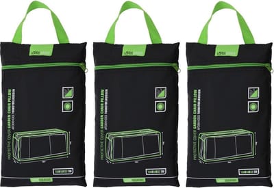 Pro Garden Afdekhoes/beschermhoes tuinstoelkussens - 3x stuks - 50 x 130 cm - zwart - voor 4 kussens