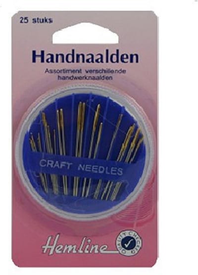Handnaalden 25 stuks diverse maten ook naalden met groot oog